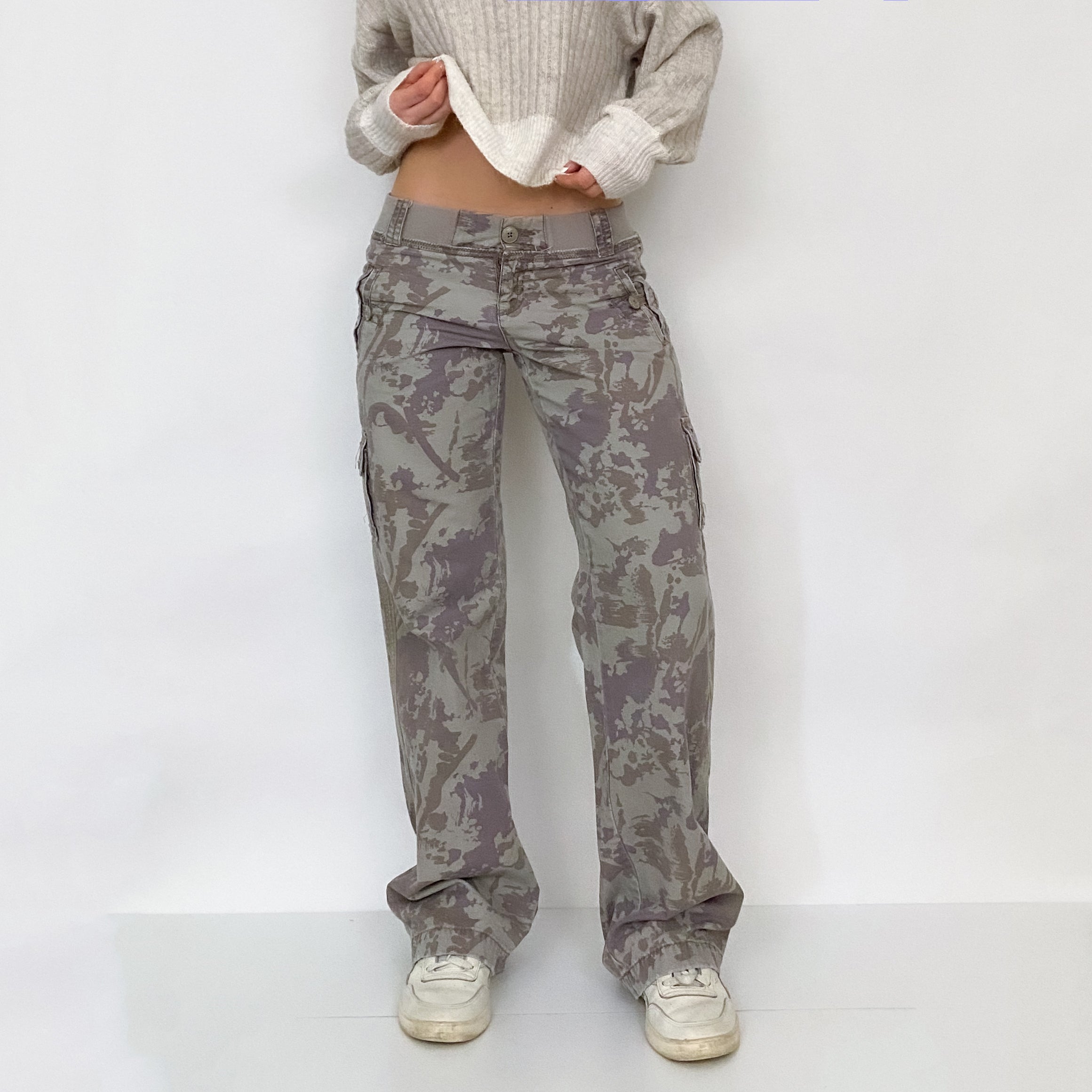 Y2K Gray Camo Cargos