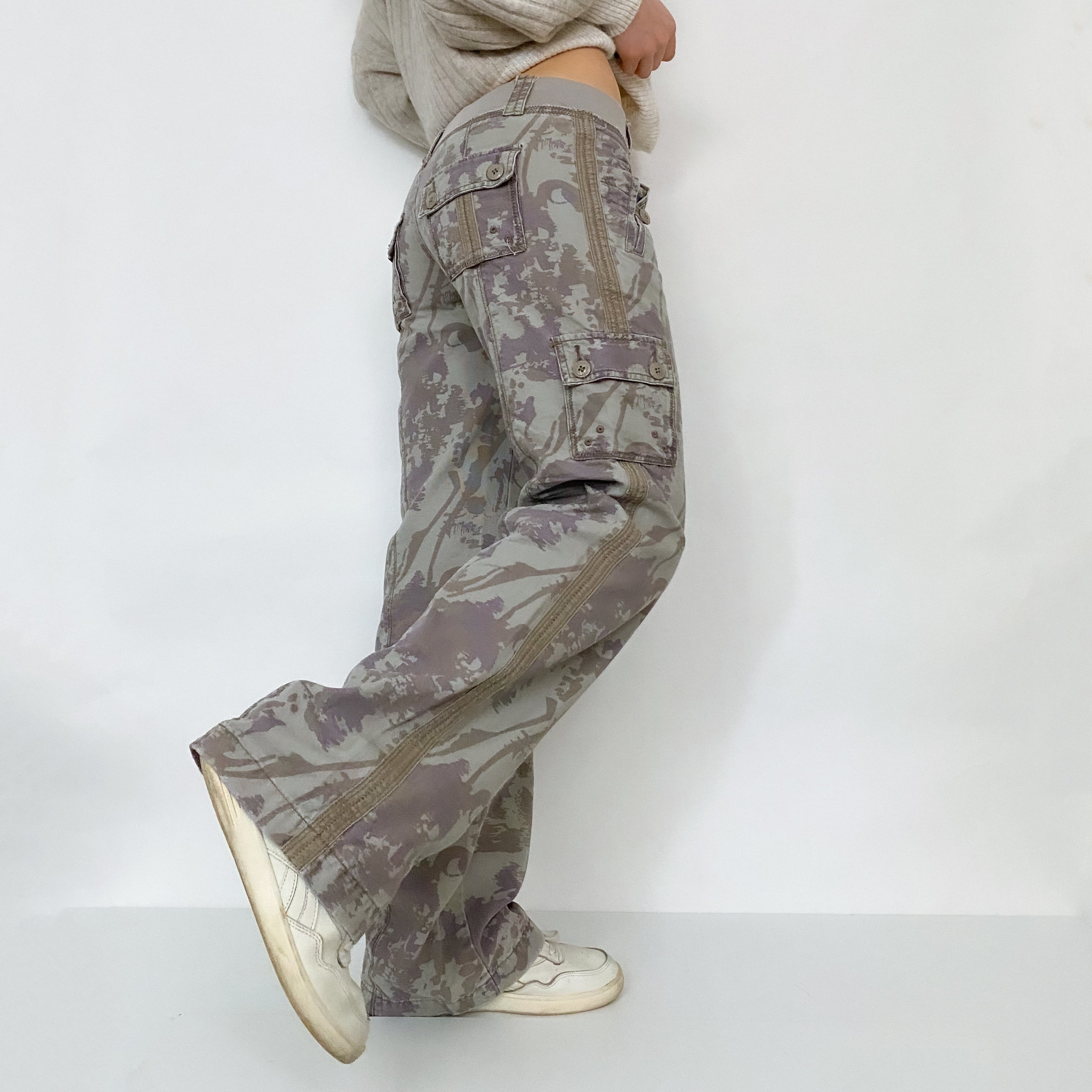 Y2K Gray Camo Cargos