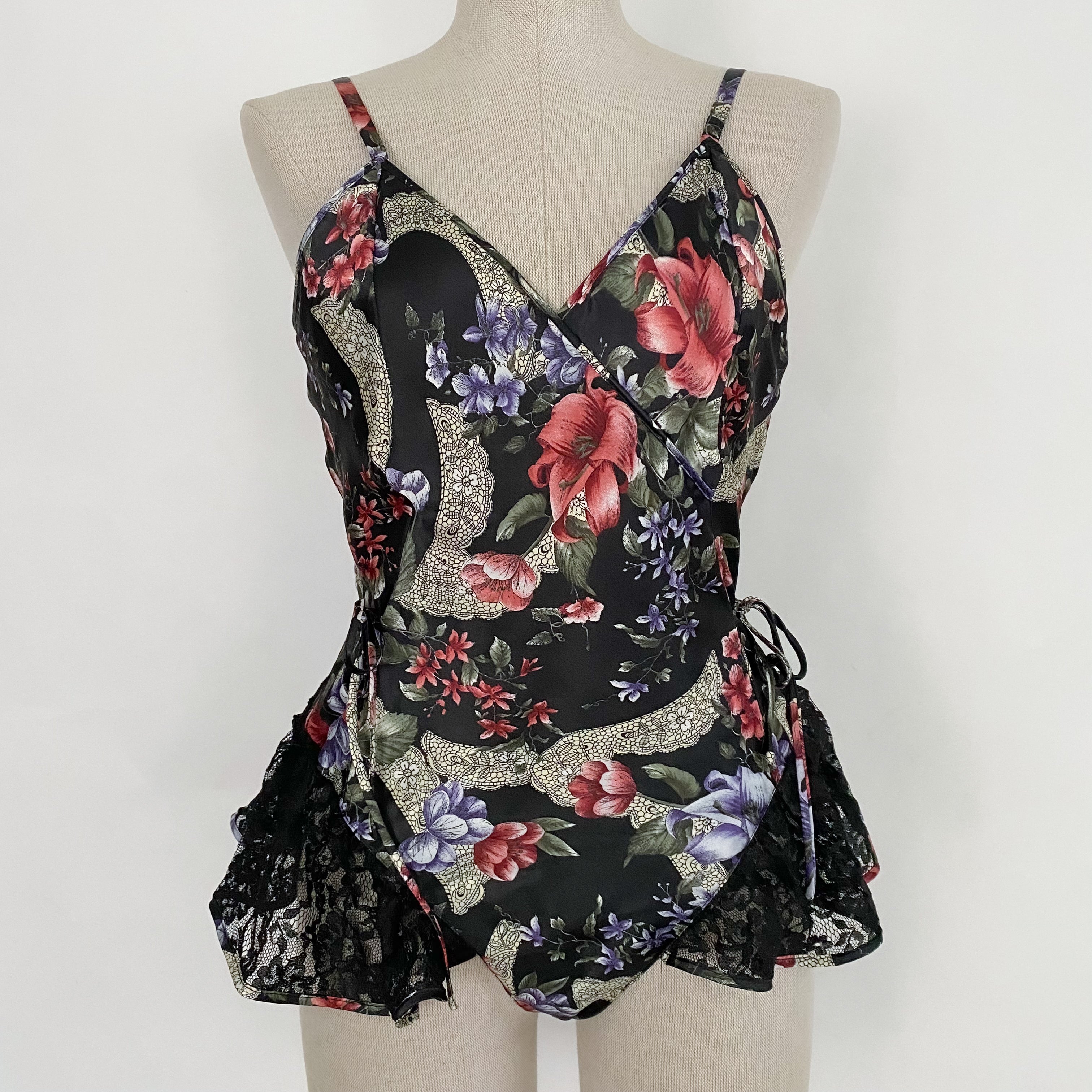VS Satin Floral Teddy - Medium