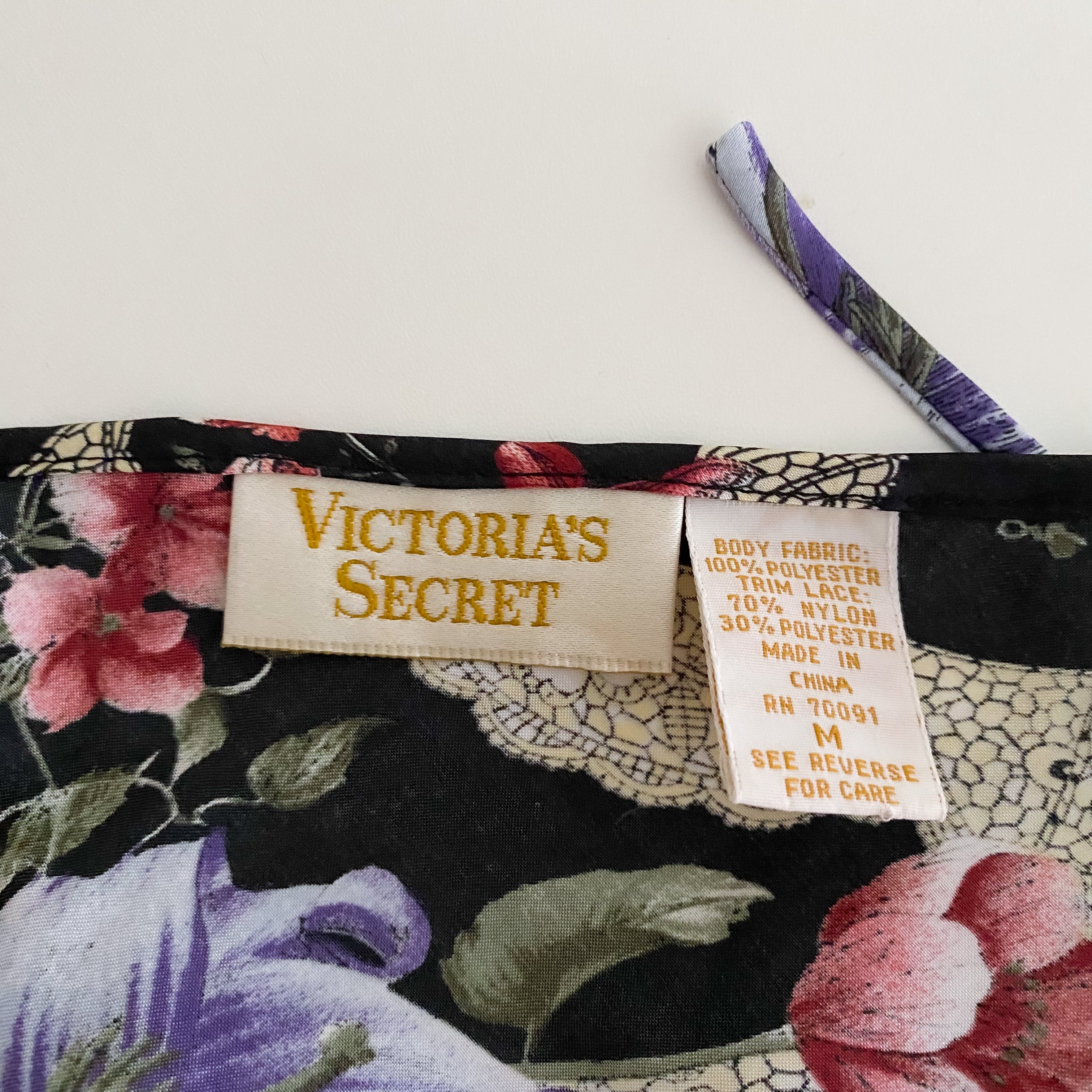 VS Satin Floral Teddy - Medium