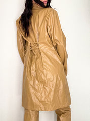 Deadstock Tan 2 Piece Faux Leather Y2K Set