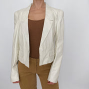 vintage white leather blazer - size m