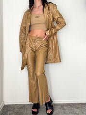 Deadstock Tan 2 Piece Faux Leather Y2K Set