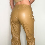 Deadstock Tan 2 Piece Faux Leather Y2K Set