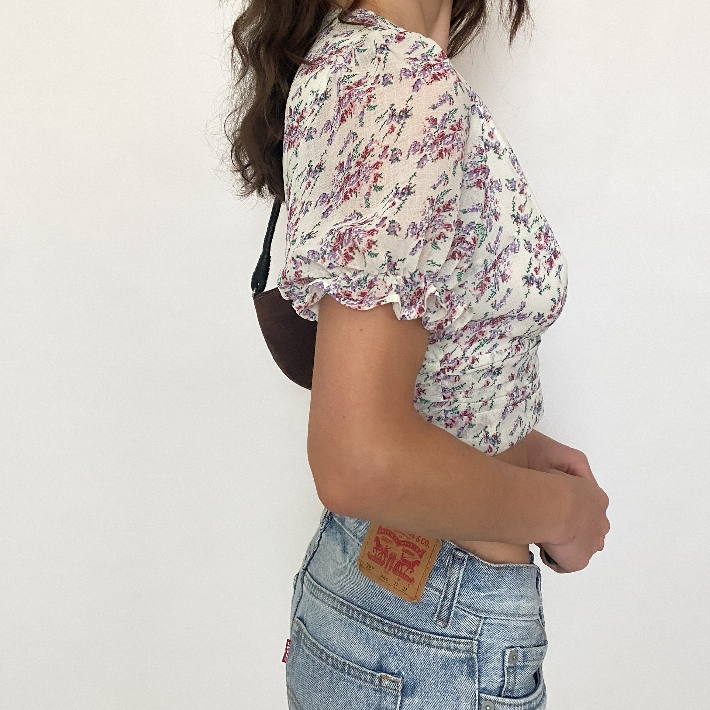 floral crop top - size 6