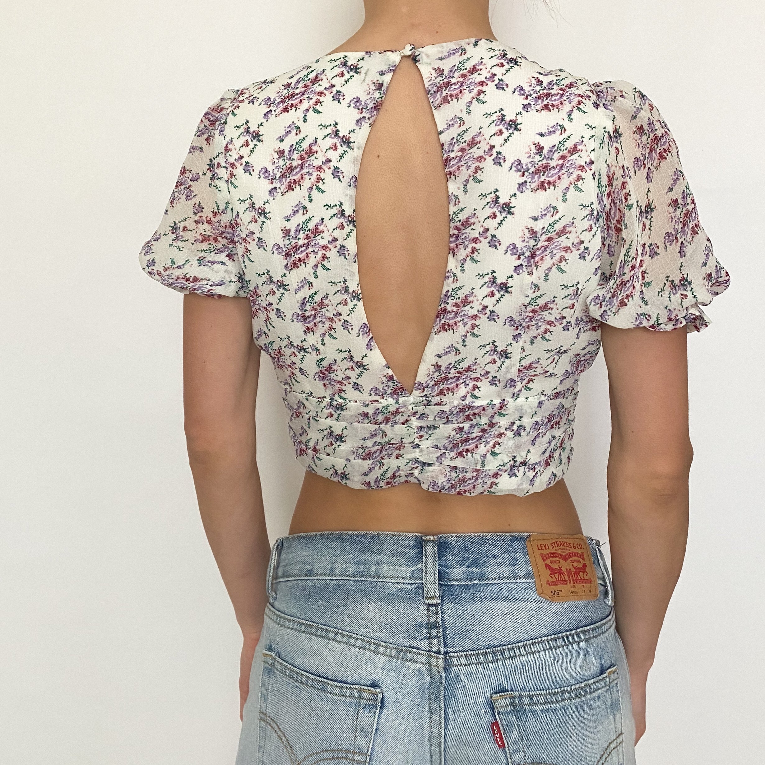 floral crop top - size 6