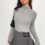 wool blend mock neck - small