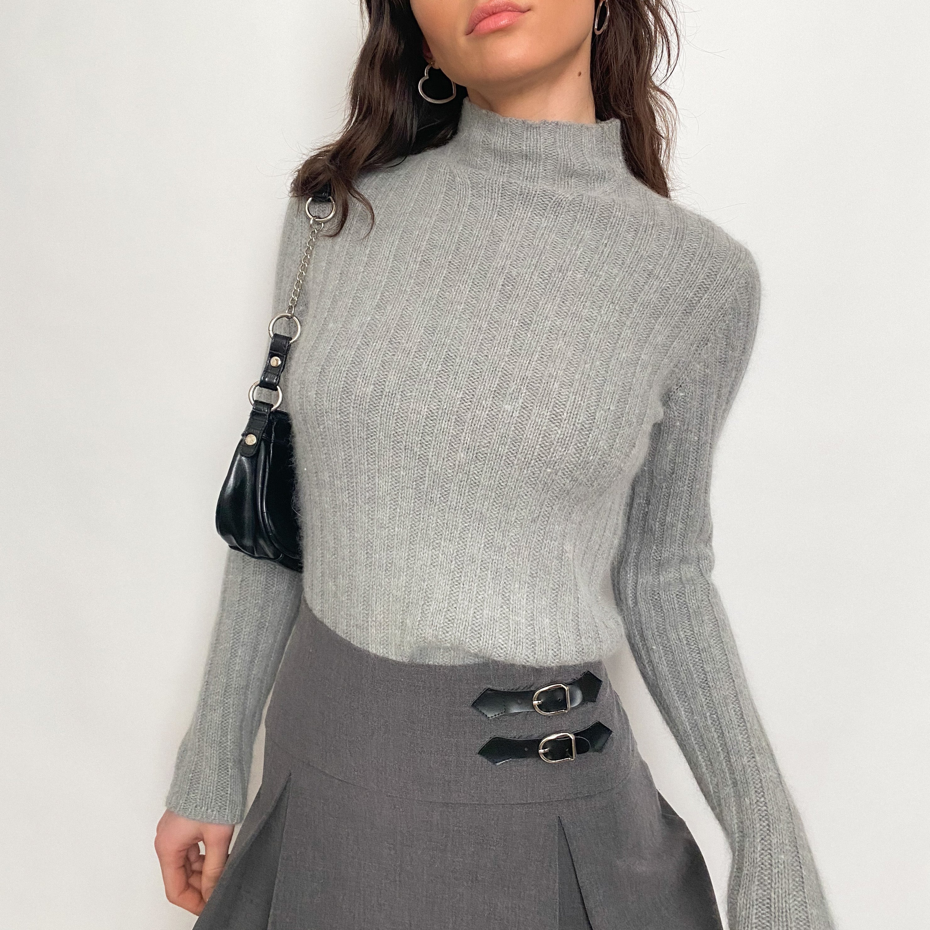 wool blend mock neck - small