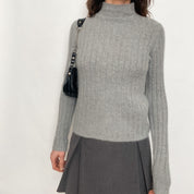 wool blend mock neck - small