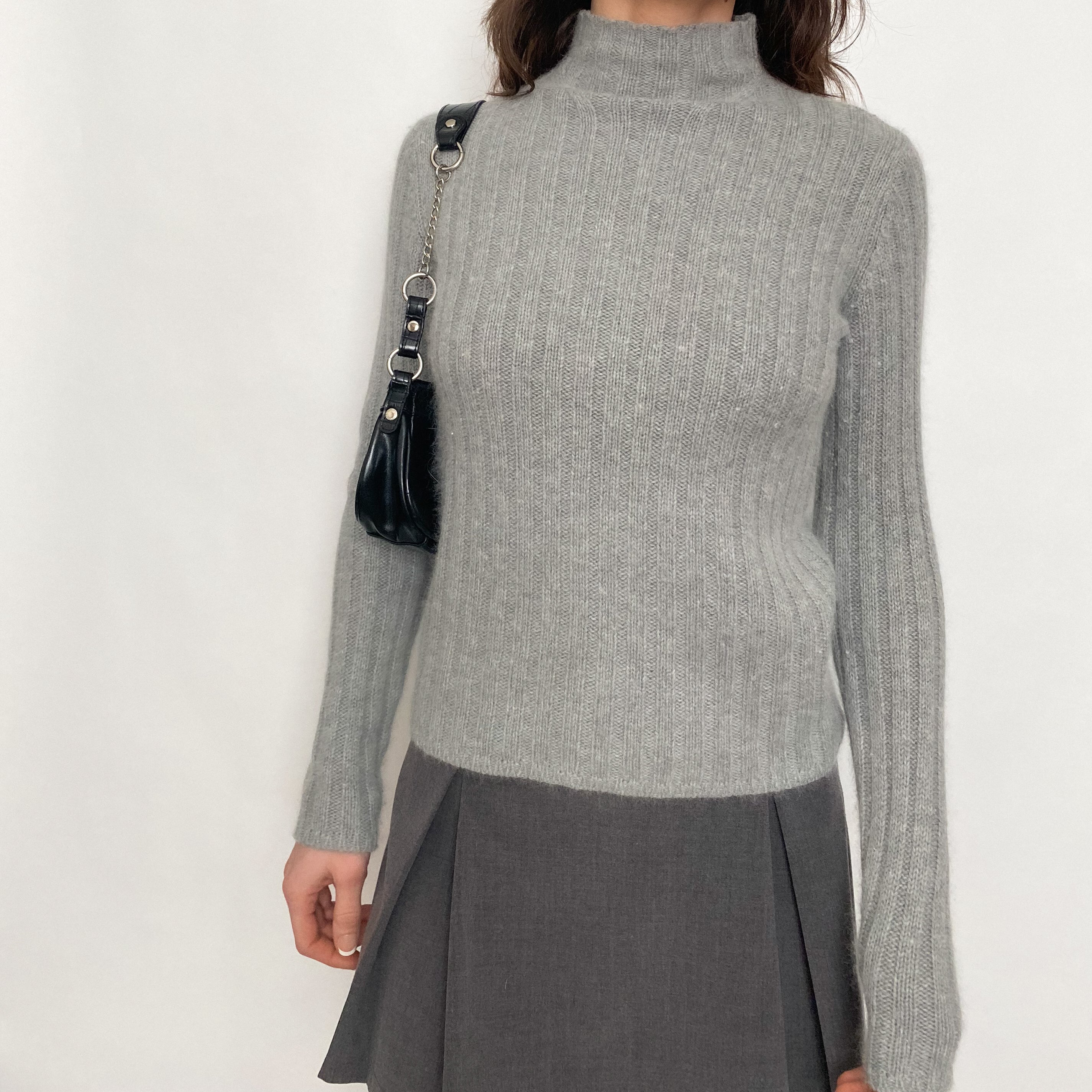 wool blend mock neck - small
