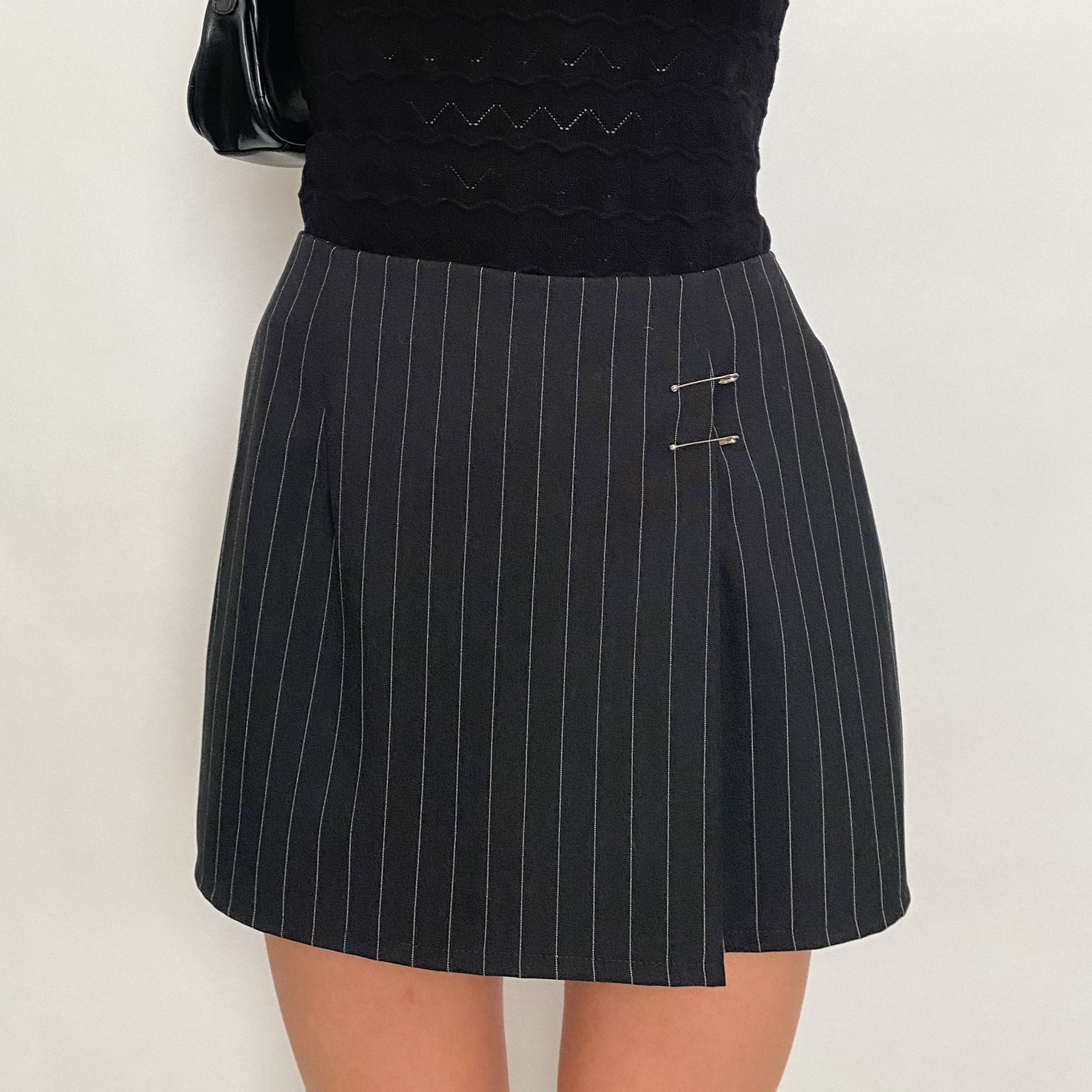 pinstripe mini skirt - small