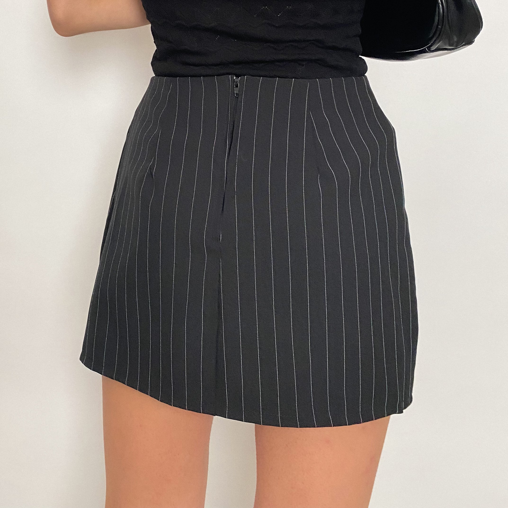 pinstripe mini skirt - small
