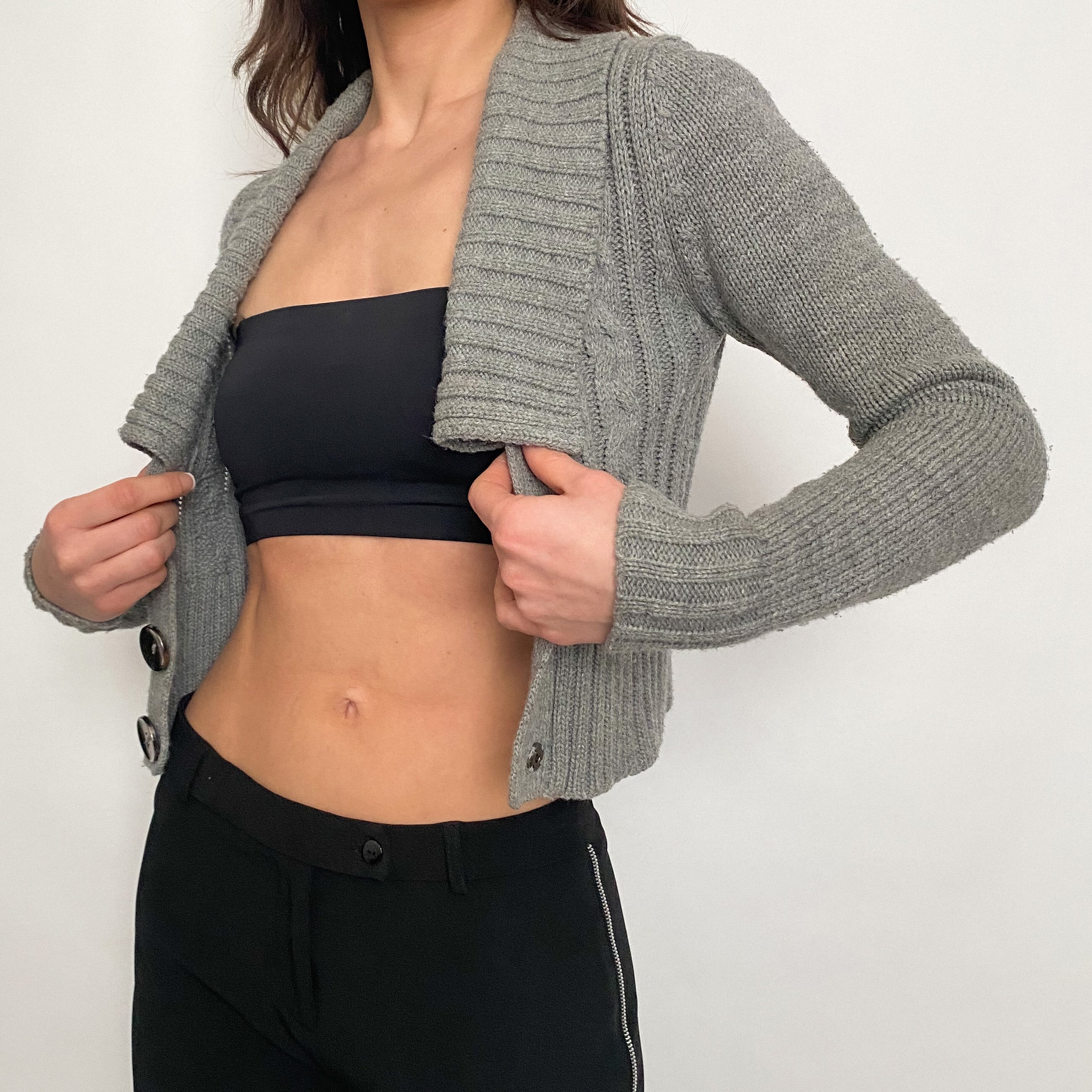 cropped cardigan sweater - small