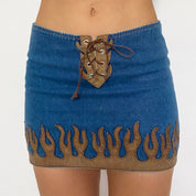 y2k flame mini skirt - small