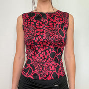 Black and Red 2000s Printed Tank