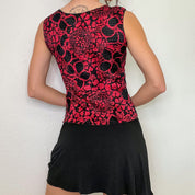 Black and Red 2000s Printed Tank