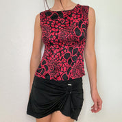 Black and Red 2000s Printed Tank