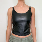 Coyote Ugly Black Leather Open Back Tank