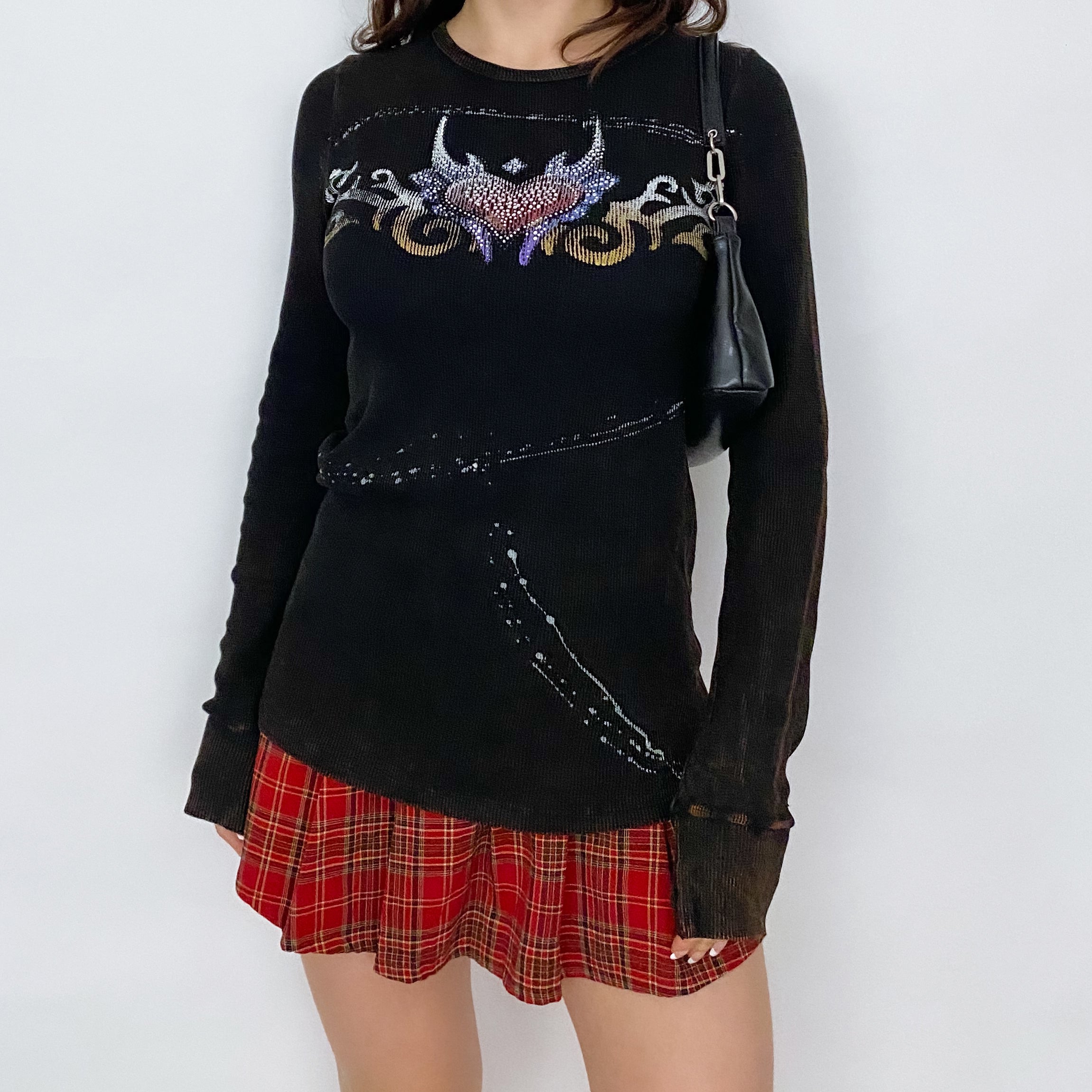 Heart and Wing Rhinestone Thermal