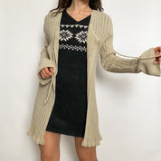 long tie front cardi - large