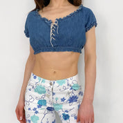 Reworked Chambray Crop - Medium