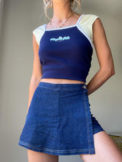 Y2K Denim Wrap Skort