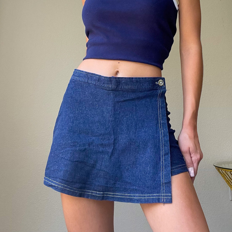 Y2K Denim Wrap Skort