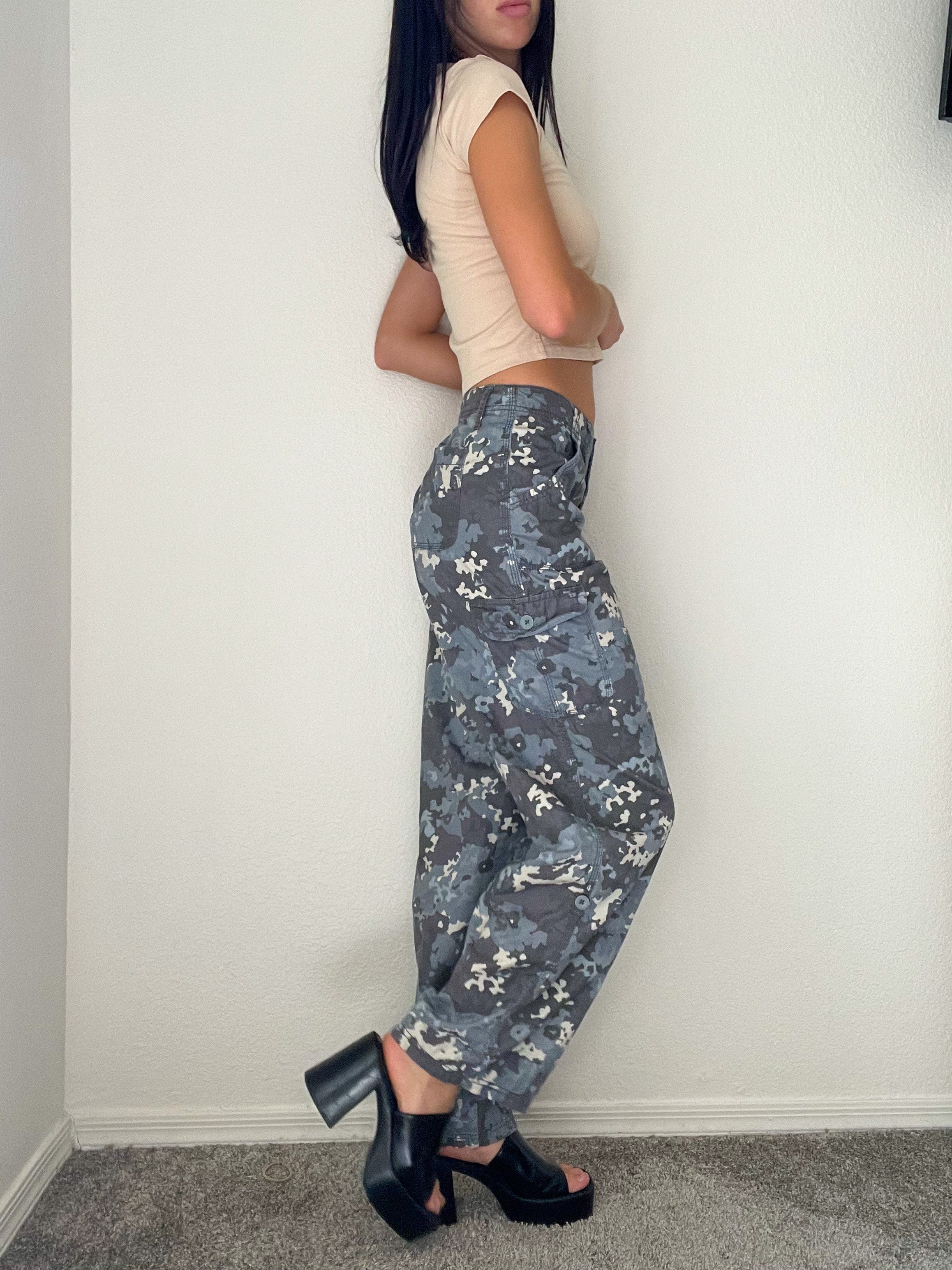 Blue Camo Cargo Pants