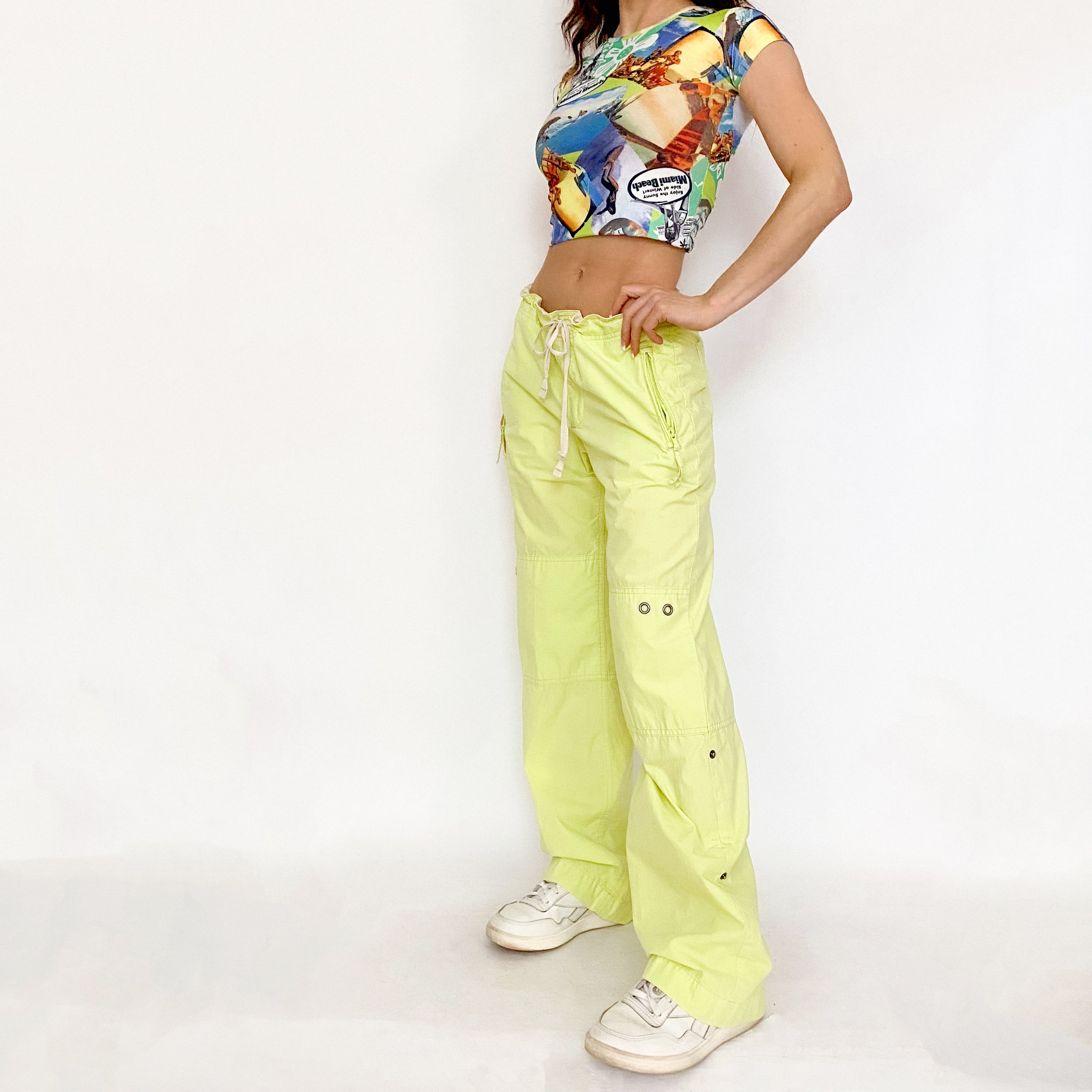 Y2K Neon Yellow Cargos by The Gap