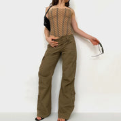 Y2K Brown Low Rise Cargos