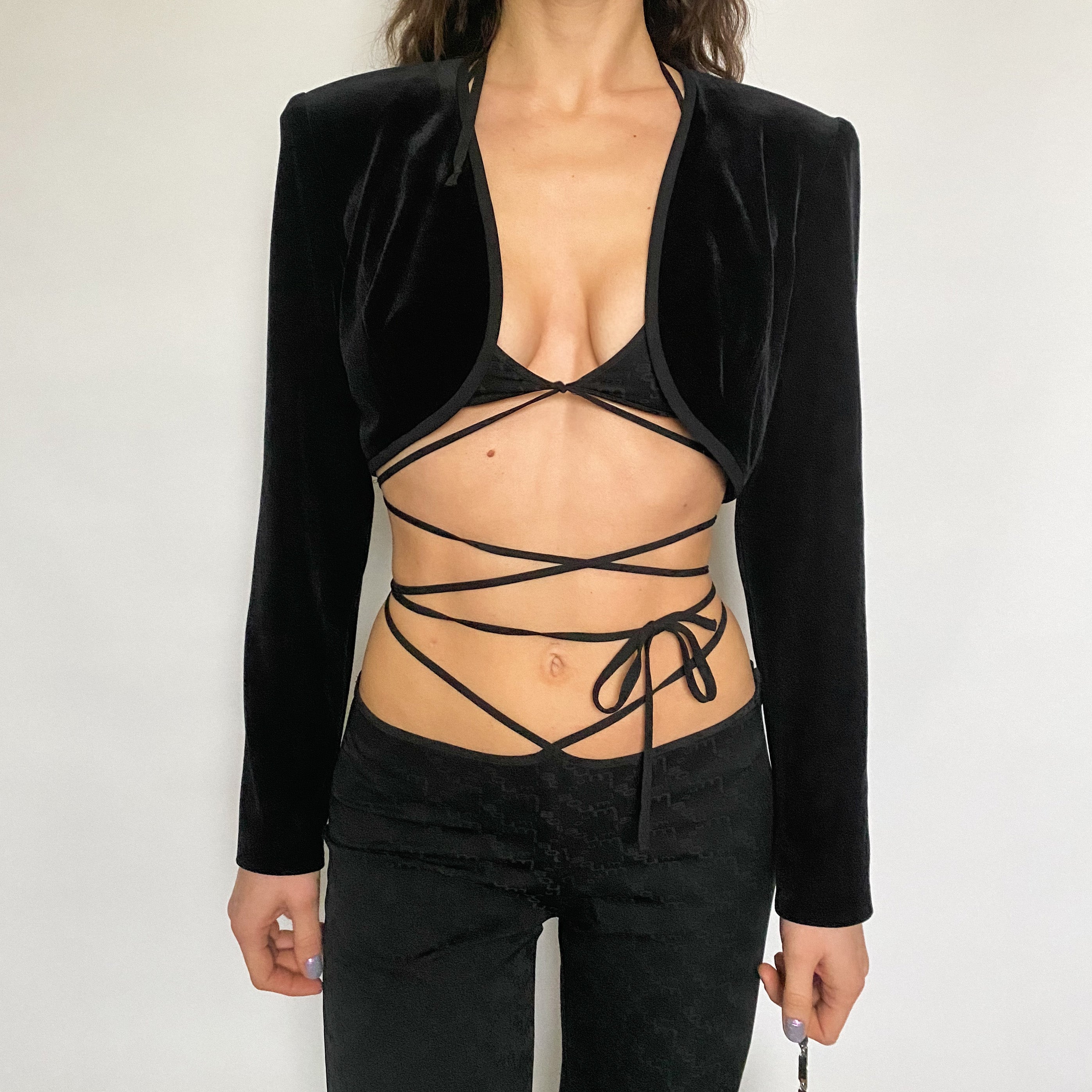 cropped velvet shrug - small