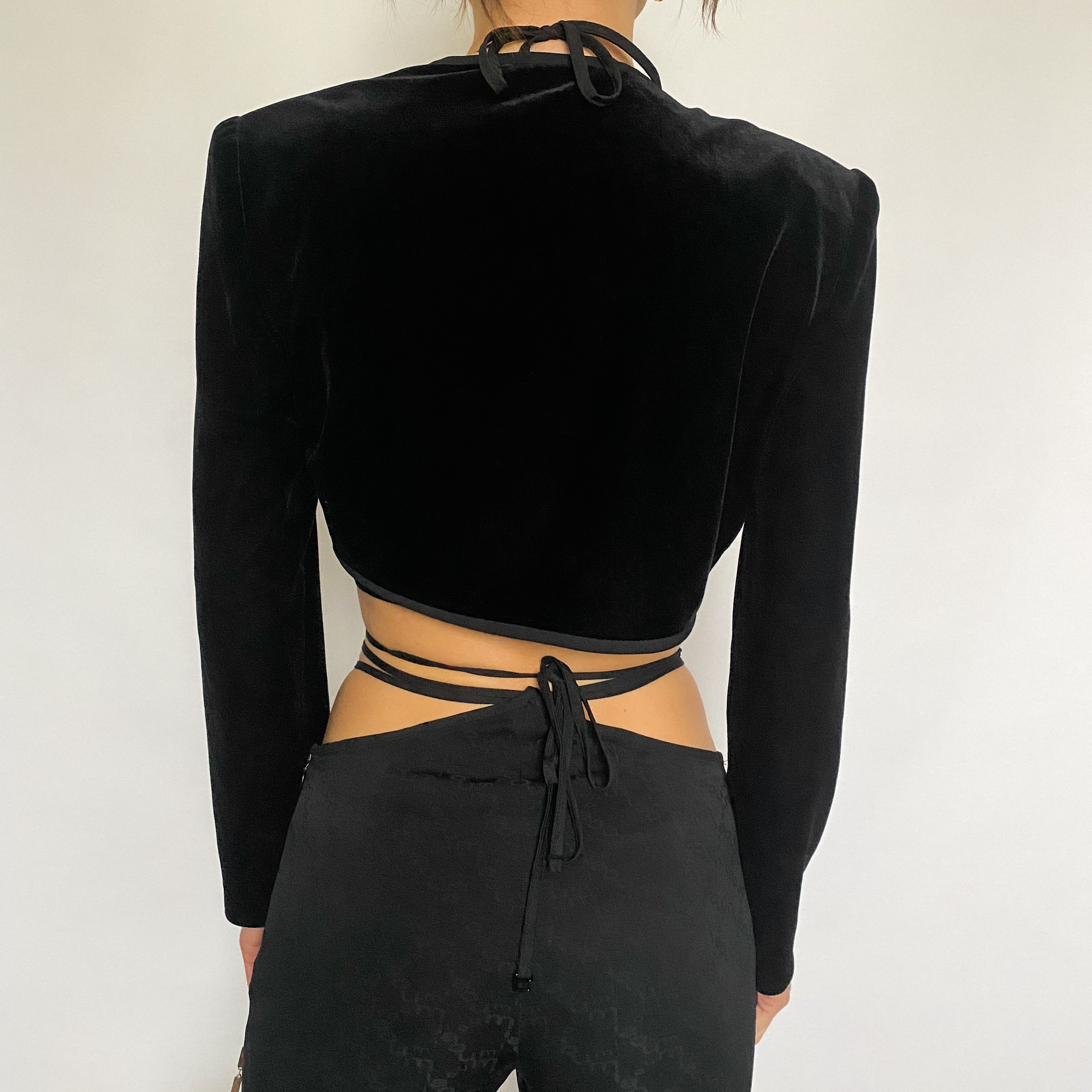 cropped velvet shrug - small
