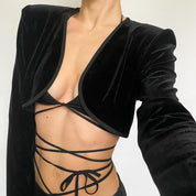 cropped velvet shrug - small