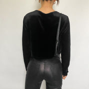 cropped velvet cardi - large
