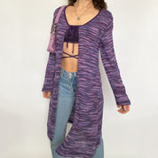 y2k purple long cardi - medium