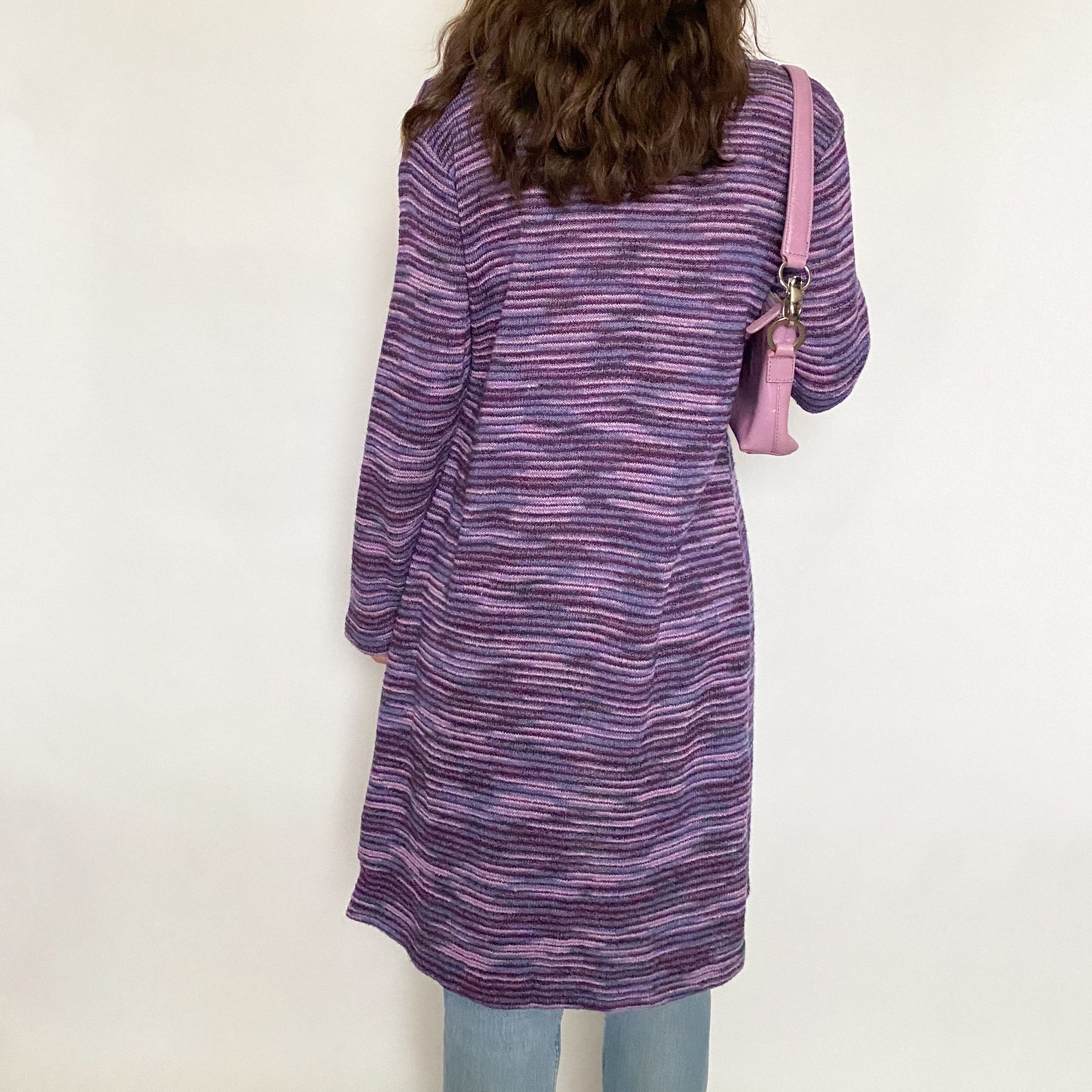 y2k purple long cardi - medium