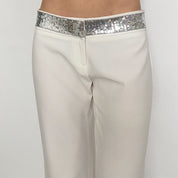 sequin trim trousers - medium