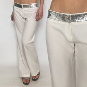 sequin trim trousers - medium