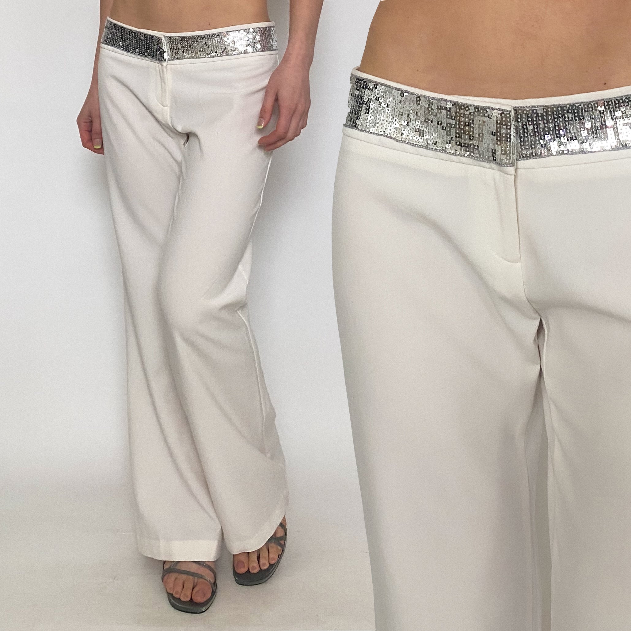 sequin trim trousers - medium