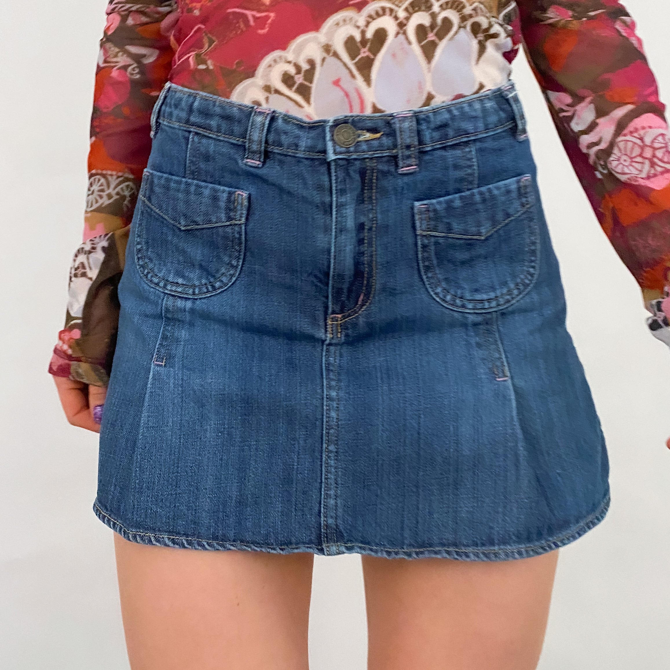 Denim Mini Skort - Small