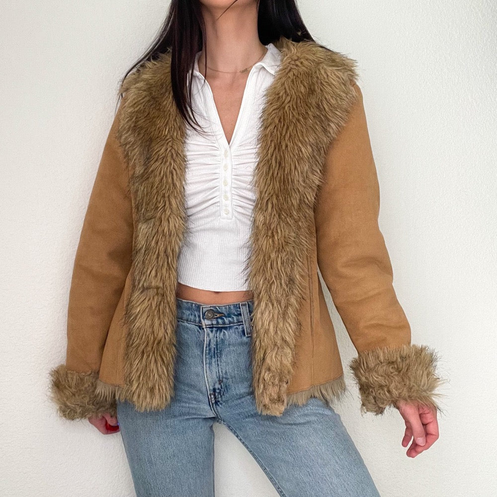 Brown Suede Y2K Penny Lane Coat