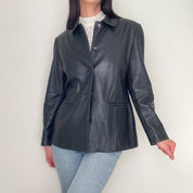 Black Vintage 90s Leather Jacket