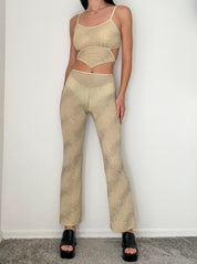 Tan Sparkle Y2K Rave 2-Piece Set