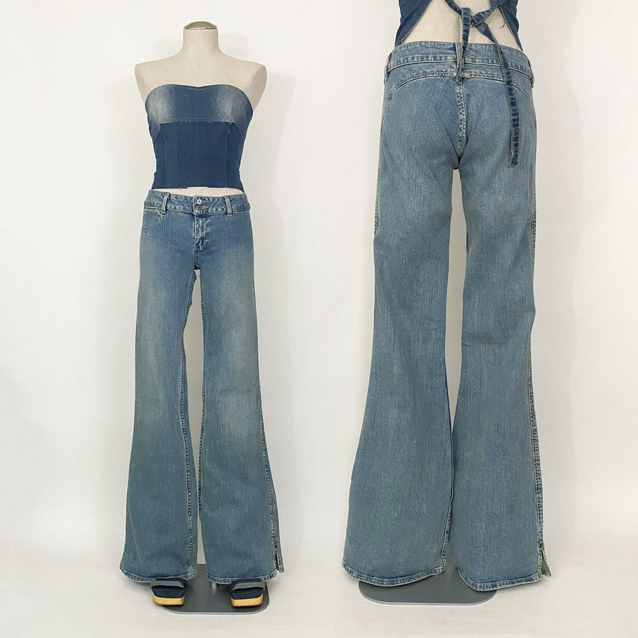 pocketless back low rise jeans - size 29 long