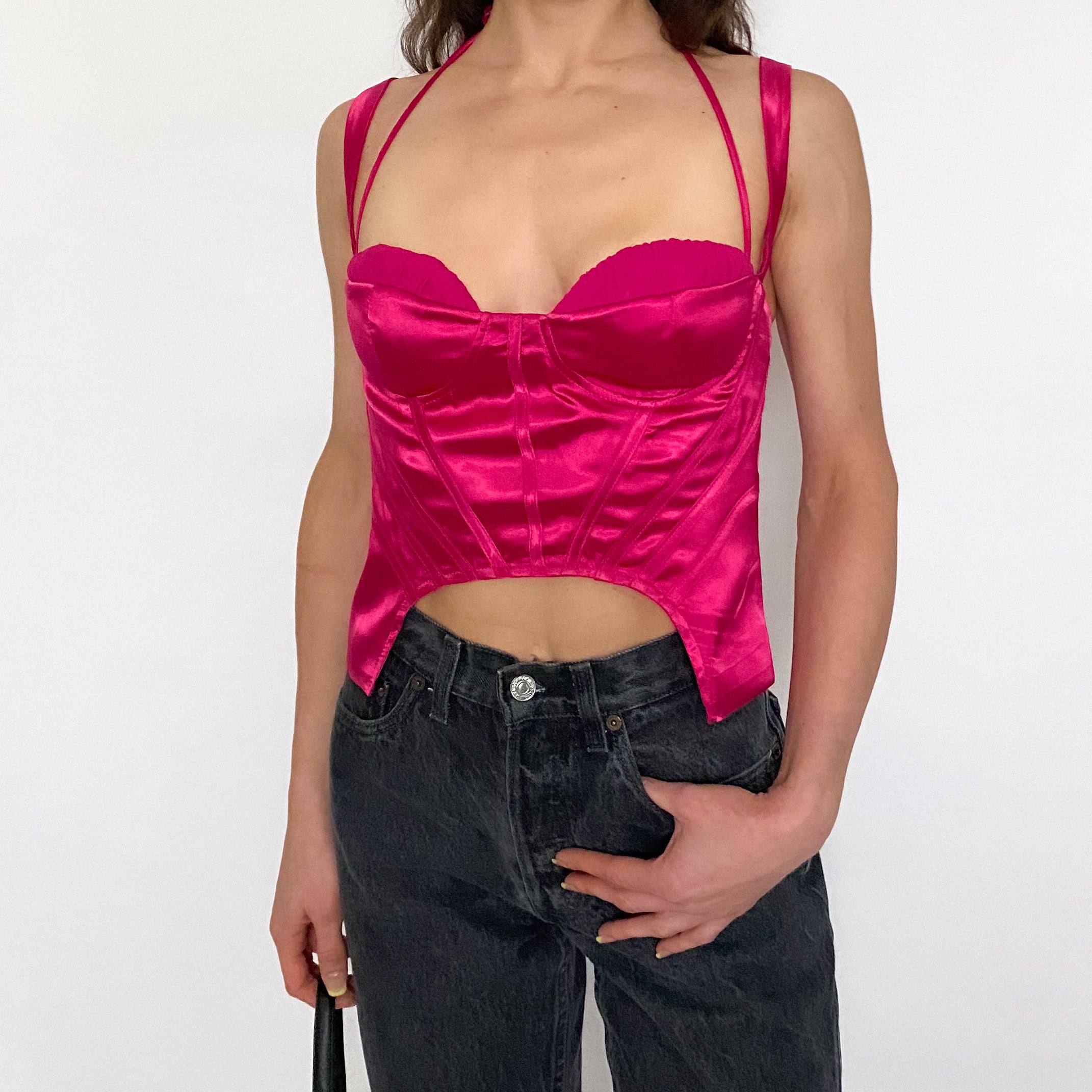 satin bustier top - size 2