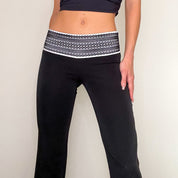 Silver Lace Y2K Flare Pants