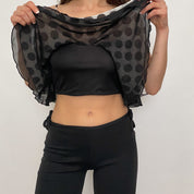polka dot chiffon crop - size s