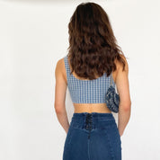 vintage plaid crop top - medium