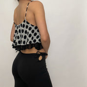 polka dot chiffon crop - size s