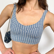 vintage plaid crop top - medium